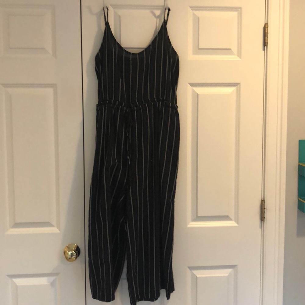 Black striped jumpsuit
